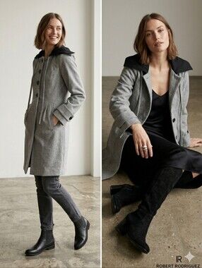 Robert Rodriguez Hooded Wool Blend Coat 8